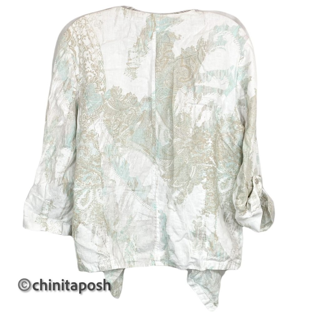 Chicos Cardigan Open Front Roll Adjustable Sleeve - Picture 2 of 6